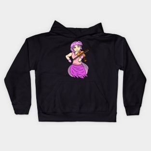 Cute violin girl Kids Hoodie